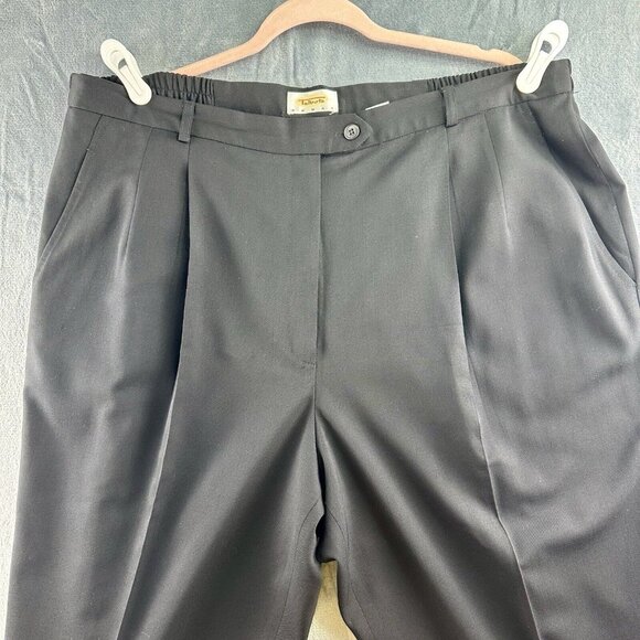 Talbots Stretch Wool Dress Pants 20W Black Made in USA Pleated Classic Fit*READ* - Picture 6 of 14